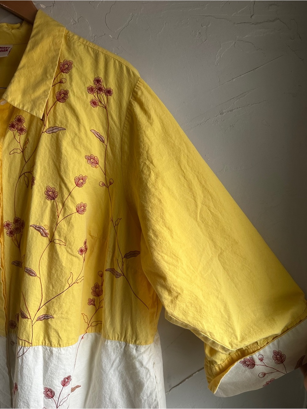 Samant Chauhan 3X Embroidered Duster Shirt Dress Lagenlook Artsy Boho Midi - Picture 6 of 15